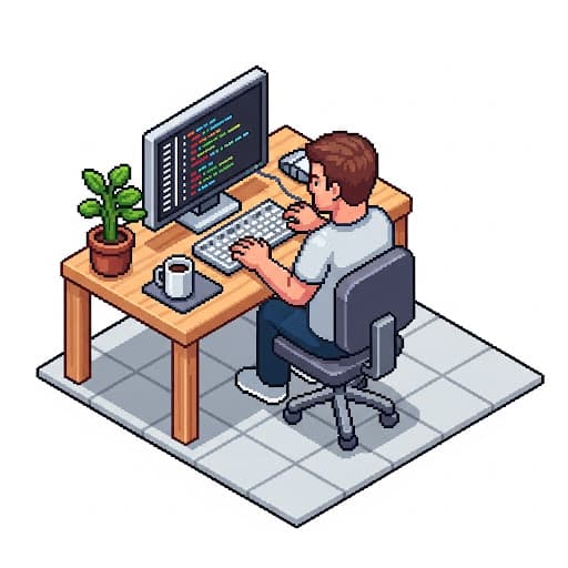 Stilisiertes Bild von Thomas Waldecker bei der Arbeit