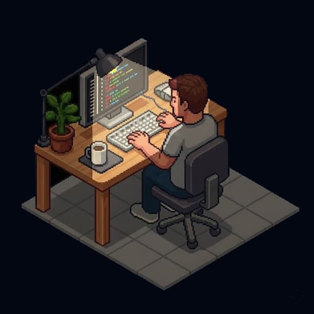 Stilisiertes Bild von Thomas Waldecker bei der Arbeit